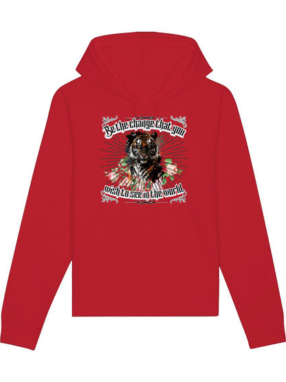 Hoodie Drummer Tiger "Be the change that you wish to see in the world"