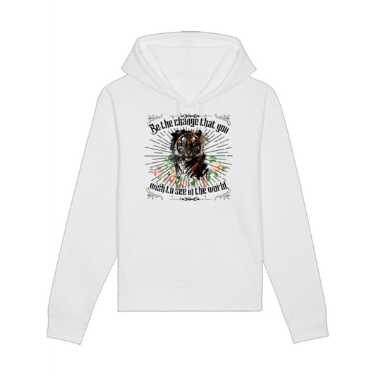 Hoodie Drummer Tiger motif, Be the change that you wish to see in the world