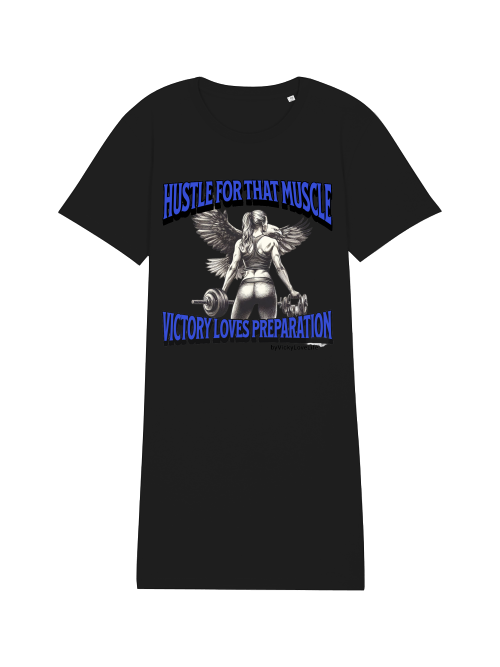 Spinner Long T-Shirt Hustle That Muscle Victory Loves Preparation