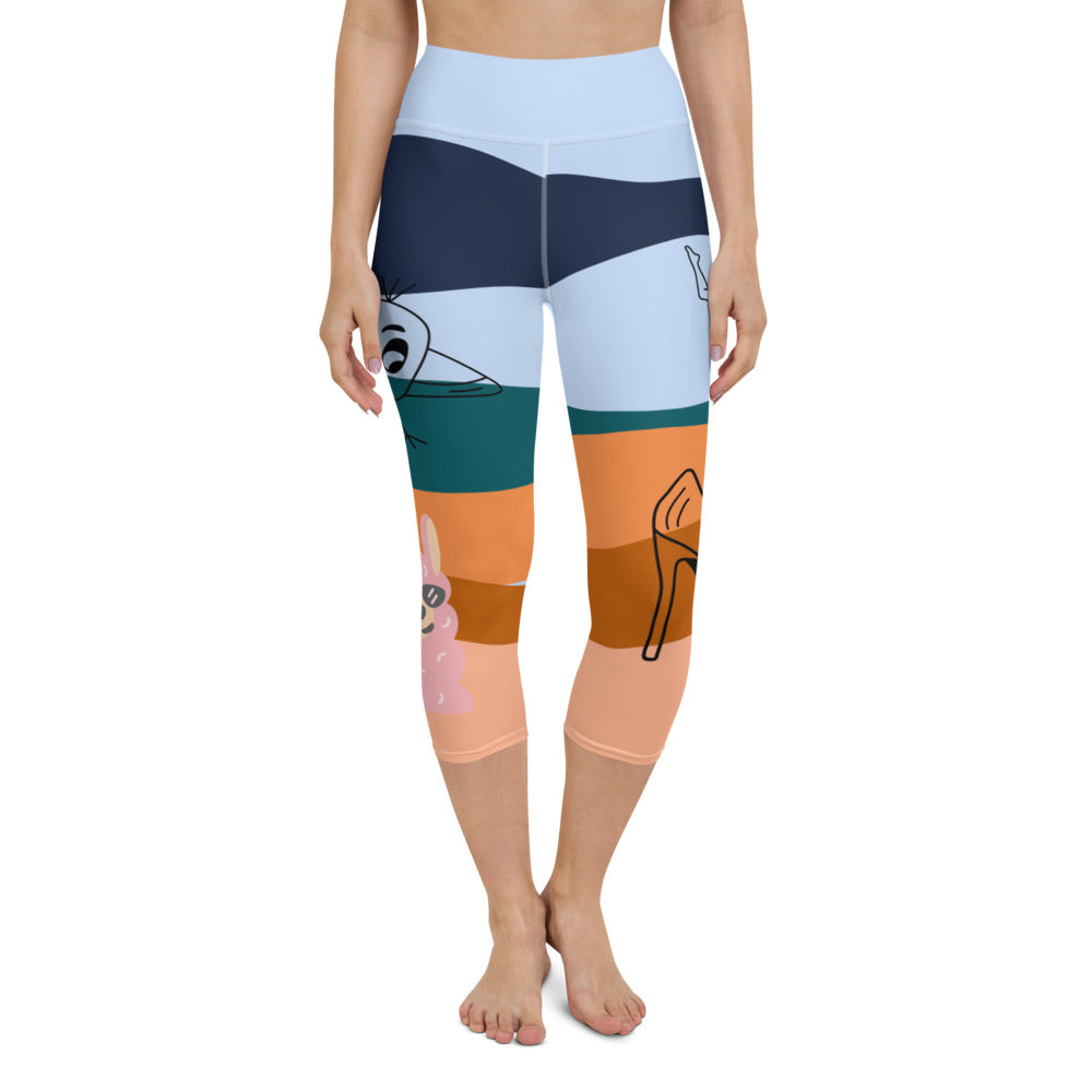 Yoga-Capri-Leggings- Lustiges bunt