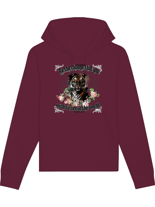 Hoodie Drummer Tiger motif, Be the change that you wish to see in the world